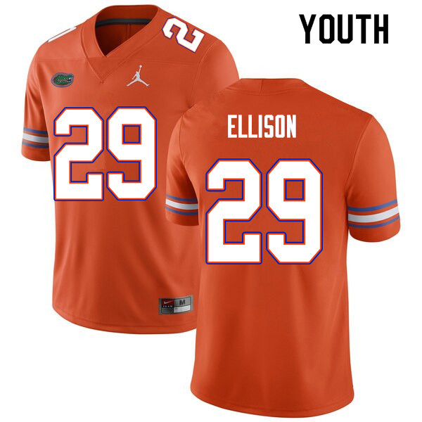 Youth #29 Khamal Ellison Florida Gators College Football Jerseys Sale-Orange